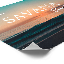 ヴィンテージカリフォルニアサンセットビーチポスター