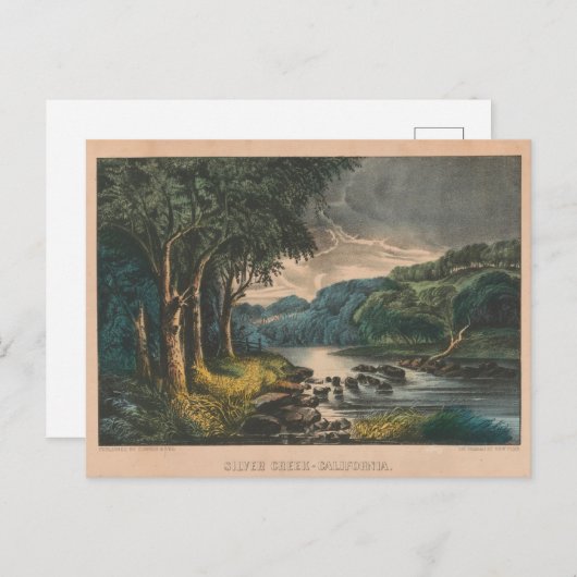 ヴィンテージカリフォルニアシルバークリークシエラネバダ ポストカード (正面/裏面)