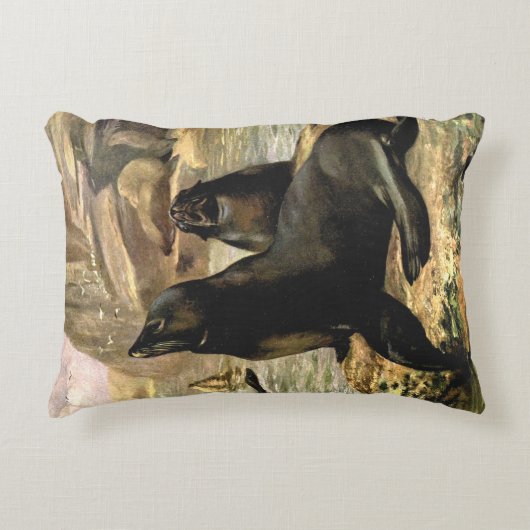 ヴィンテージカリフォルニアシーライオンズバイCE Swan アクセントクッション (正面)