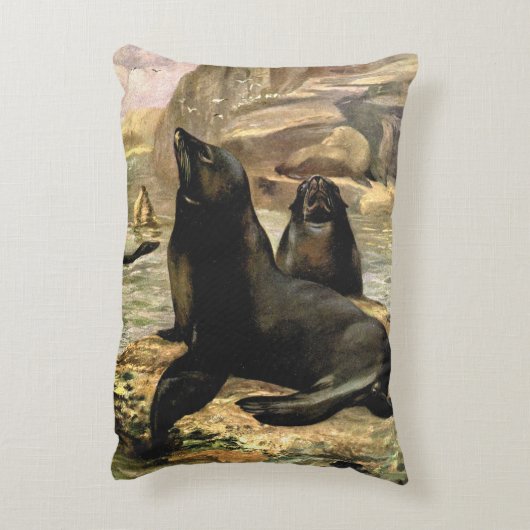 ヴィンテージカリフォルニアシーライオンズバイCE Swan アクセントクッション (裏面(縦))