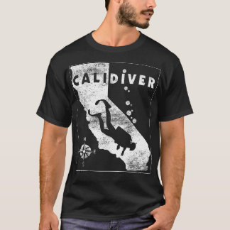 ヴィンテージカリフォルニアスキューバダイブカリダイバーダイブフラグ Tシャツ