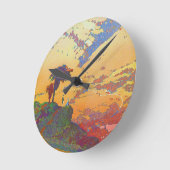 ヴィンテージカリフォルニアトラベルアクリルウォールクロック ラウンド壁時計 (傾斜)