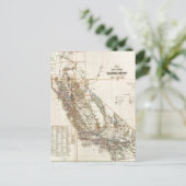 ヴィンテージカリフォルニアネバダヒストリックマップUSA ポストカード (スタンド正面)