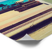 ヴィンテージカリフォルニアビーチキャンパーバス ポスター (角)