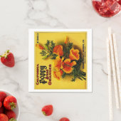 ヴィンテージカリフォルニアポピーオレンジ スタンダードカクテルナプキン (インサイチュ)