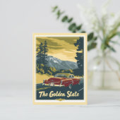 ヴィンテージカリフォルニアマウンテンズゴールデン州旅行 ポストカード (スタンド正面)