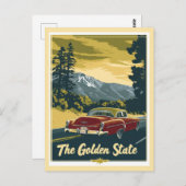 ヴィンテージカリフォルニアマウンテンズゴールデン州旅行 ポストカード (正面/裏面)