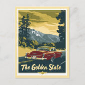 ヴィンテージカリフォルニアマウンテンズゴールデン州旅行 ポストカード (正面)