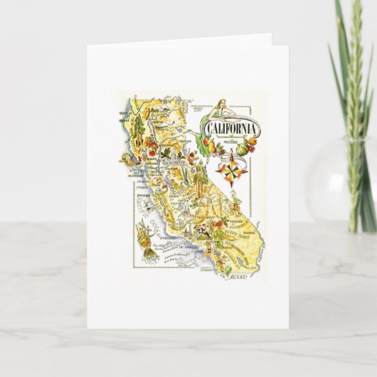 ヴィンテージカリフォルニアマップロードUSA カード (正面)