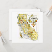 ヴィンテージカリフォルニアマップロードUSA カード (正面/裏面インサイチュ)