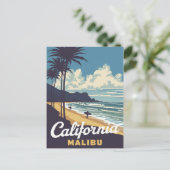 ヴィンテージカリフォルニアマリブビーチサーファー ポストカード (スタンド正面)