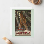 ヴィンテージカリフォルニアレッドウッズトラベル ノートカード (正面/裏面インサイチュ)