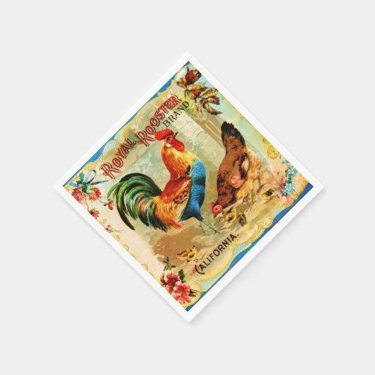 ヴィンテージカリフォルニアロ王室のスター スタンダードカクテルナプキン (角)