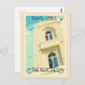 ヴィンテージカリフォルニアヴェニスビーチレトロ旅行 ポストカード (正面/裏面)