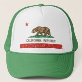 ヴィンテージカリフォルニア共和国の州の旗のトラック運転手の帽子 キャップ (正面)