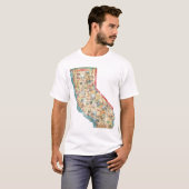 ヴィンテージカリフォルニア州の地図 Tシャツ (正面フル)