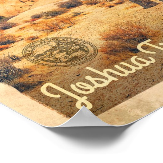 ヴィンテージカリフォルニア州ジョシュアの木の旅行ポスター ポスター (角)