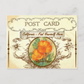 ヴィンテージカリフォルニア州フラワーポストカード ポストカード (正面)