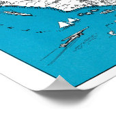 ヴィンテージカリフォルニア州マッププリントコースタルデコール ポスター (角)