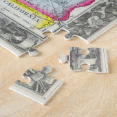 ヴィンテージカリフォルニア州地図、ミッチェル著、1860年: ジグソーパズル (側面)