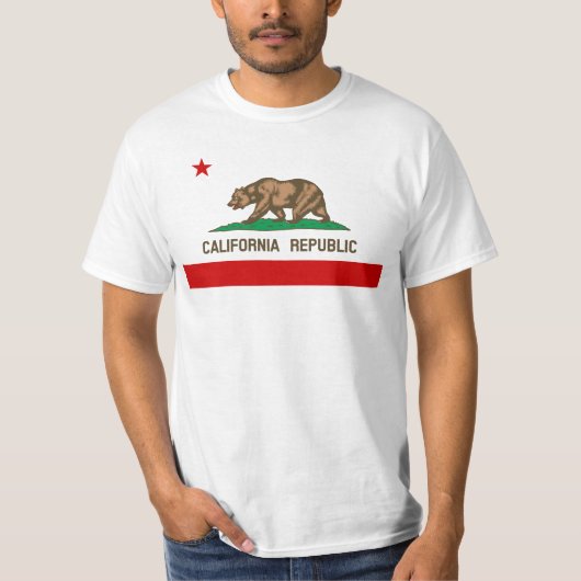 ヴィンテージカリフォルニア州旗のカスタマイズ可能 Tシャツ (正面)