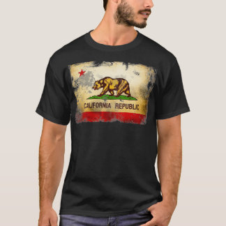 ヴィンテージカリフォルニア州旗カッコいいのフラグ Tシャツ