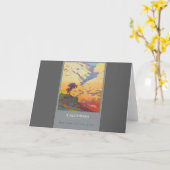 ヴィンテージカリフォルニア旅行芸術の挨拶状 カード (黄色い花)