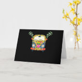 ヴィンテージカリフォルニア旧校60年代70年代ヒッピーバス カード (黄色い花)