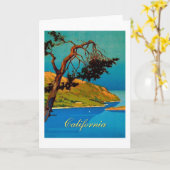 ヴィンテージカリフォルニア海岸旅行グリーティングカード カード (黄色い花)