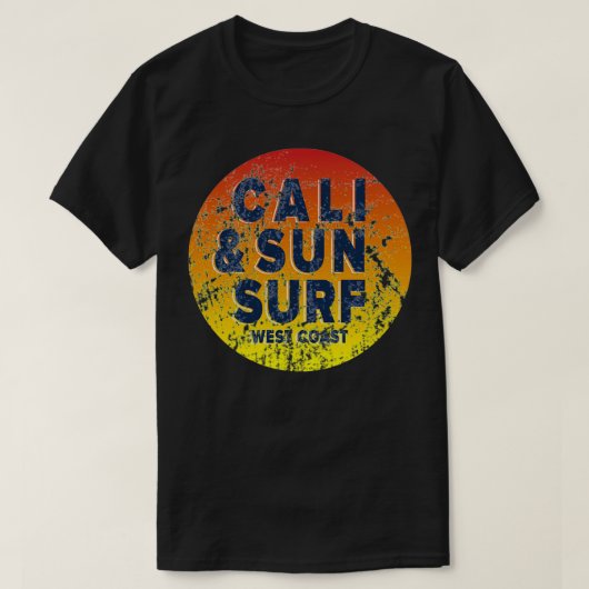 ヴィンテージカリフォルニア西海岸サーフアンドサン Tシャツ (デザイン正面)