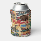 ヴィンテージカリフォルニア：観光客アトラクションマップ。 缶クーラー (缶裏面)