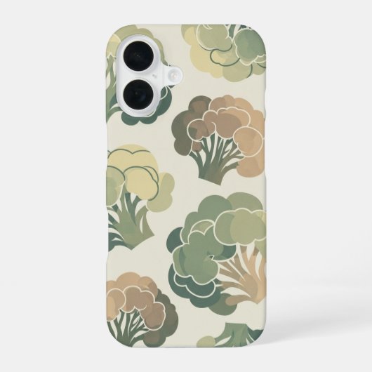 ヴィンテージカリフラワーパターン iPhone 16ケース (裏面)