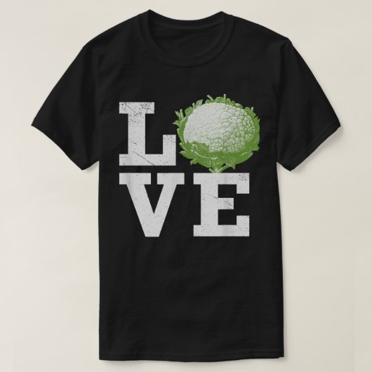 ヴィンテージカリフラワー白い野菜の恋人 Tシャツ (デザイン正面)