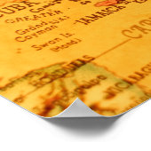 ヴィンテージカリブの地図 ポスター (角)