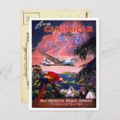 ヴィンテージカリブの旅行はがき ポストカード (正面/裏面)