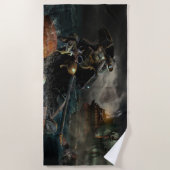 ヴィンテージカリブの海賊 ビーチタオル (正面)