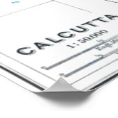 ヴィンテージカルカッタインドの地図（1914年） ポスター (角)