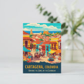 ヴィンテージカルタヘナコロンビア旅行 ポストカード (スタンド正面)