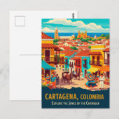 ヴィンテージカルタヘナコロンビア旅行 ポストカード (正面/裏面)