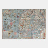 ヴィンテージカルタマリーナシーモンスターマップラップペーパー ラッピングペーパーシート (正面3)