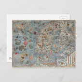 ヴィンテージカルタマリーナシーモンスターマップ ポストカード (正面/裏面)