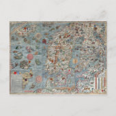 ヴィンテージカルタマリーナシーモンスターマップ ポストカード (正面)