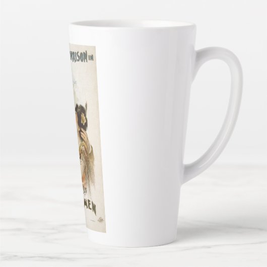 ヴィンテージカルメンズキスオペラポスター カフェラテマグ (右)