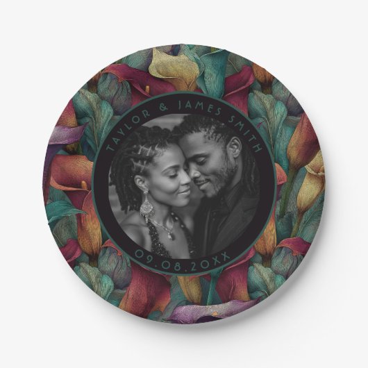 ヴィンテージカレリリープレートの婚約パーティ ペーパープレート (正面)