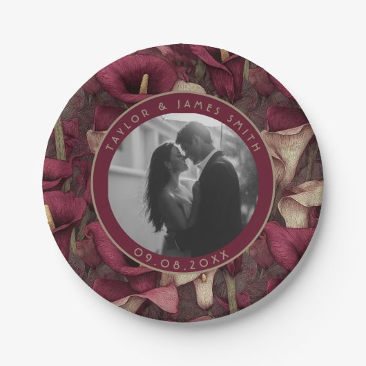 ヴィンテージカレリリープレート結婚ズの記念日 ペーパープレート (正面)