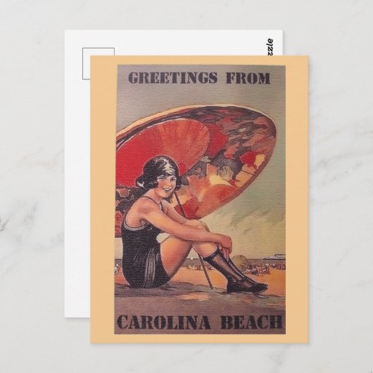 ヴィンテージカロライナビーチノースカロライナ旅行 ポストカード (正面/裏面)