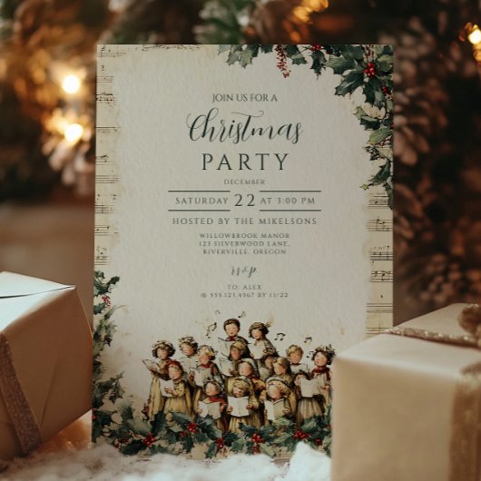 ヴィンテージカロラーズメリークリスマス 招待状