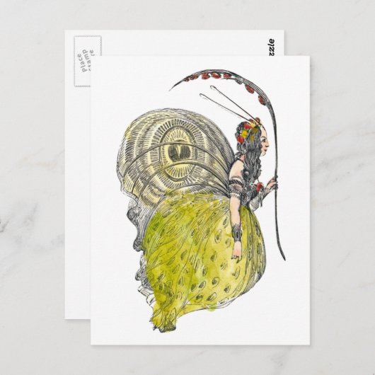 ヴィンテージカワイイファンタジーチョウ ポストカード (正面/裏面)