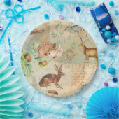 ヴィンテージカワイイ森林動物図 ペーパープレート (パーティー)