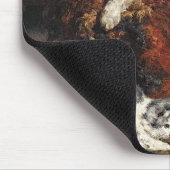 ヴィンテージカワイイ黒と白の子猫 マウスパッド (コーナー)